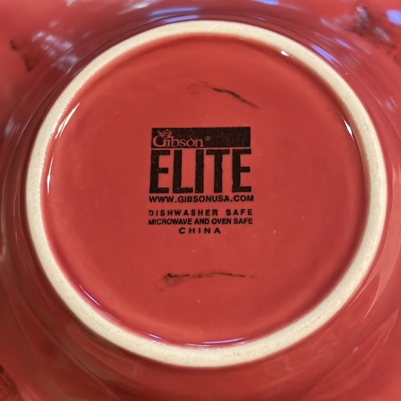 "ELITE"  Square Serving Bowl "RHAPSODY - Salmon"  by Gibson - Picture 3 of 6